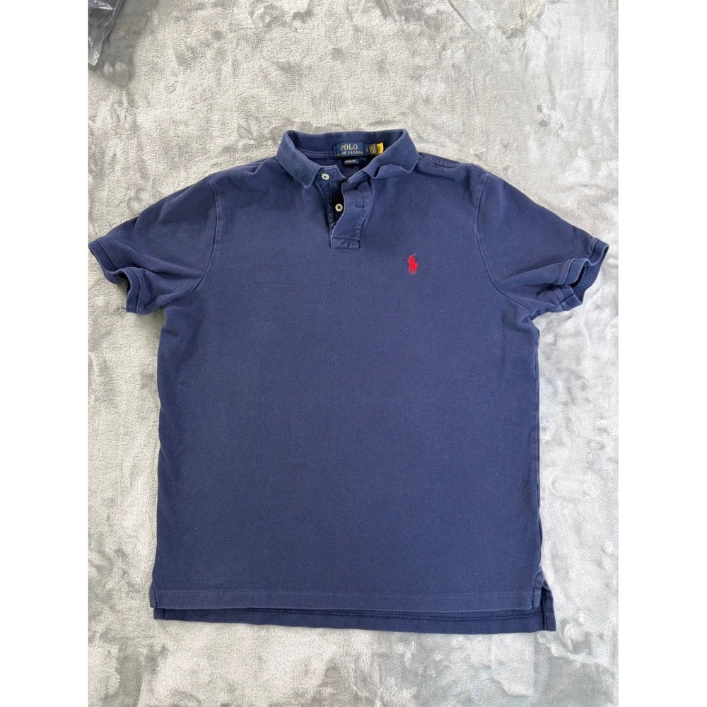 Polo Ralph Lauren Men's Classic Fit Navy Blue Short Sleeve Shirt Size L
